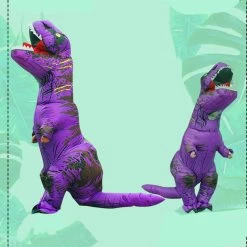Costume Dinosaure T-Rex Violet -Le Monde Des Dinosaures Costumedinosaurevioletgonflable