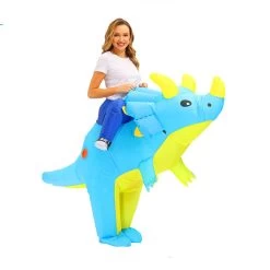 Costume Dinosaure Gonflable Bleu Adulte