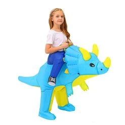 Costume Dinosaure Gonflable Bleu Enfant