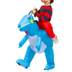 Costume Dinosaure T-Rex Bleu -Le Monde Des Dinosaures DinosaureBleugonflableenfant