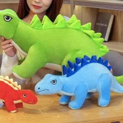 Peluche Dinosaure Stégosaure Bleu -Le Monde Des Dinosaures DoudouDinosaureStegosaureBleu