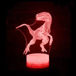 Lampe Dinosaure 3D Vélociraptor Jurassic