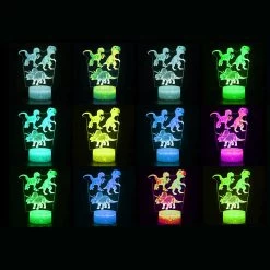 Lampe Dinosaure 3D Jurassic Time -Le Monde Des Dinosaures Lampedinosaure16couleurs