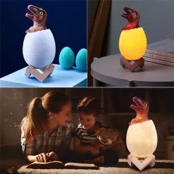Lampe Dinosaure Oeuf Vélociraptor -Le Monde Des Dinosaures Lampedinsaouredecorationchambre