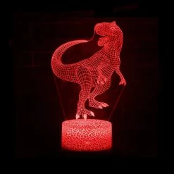Lampe Dinosaure 3D Vélociraptor -Le Monde Des Dinosaures Lampevelociraptorrouge