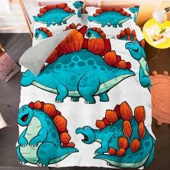 Parure De Lit Dinosaure Stégosaure Bleu