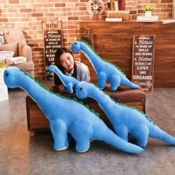 Peluche Dinosaure XXL Diplodocus Bleu -Le Monde Des Dinosaures PelucheDinosaureXXLBleu