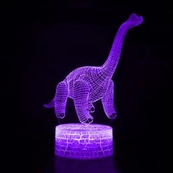 Lampe Dinosaure 3D Diplodocus -Le Monde Des Dinosaures lampeDiplodocusviolet