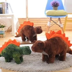 Peluche Dinosaure Grand Stégosaure Marron -Le Monde Des Dinosaures pelucheStegosaureMarron