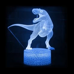 Lampe Dinosaure 3D T-Rex -Le Monde Des Dinosaures trexlumierebleu